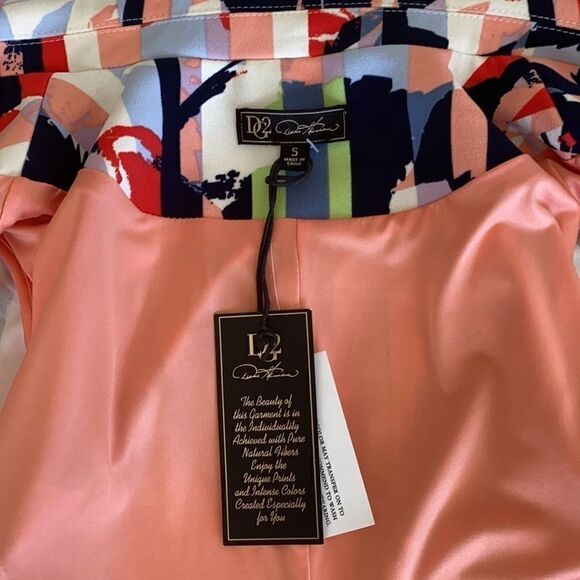 NWT DG2 Diane Gilman Fitted Single Breasted Multi Coloured Jacket - Picture 16 of 16